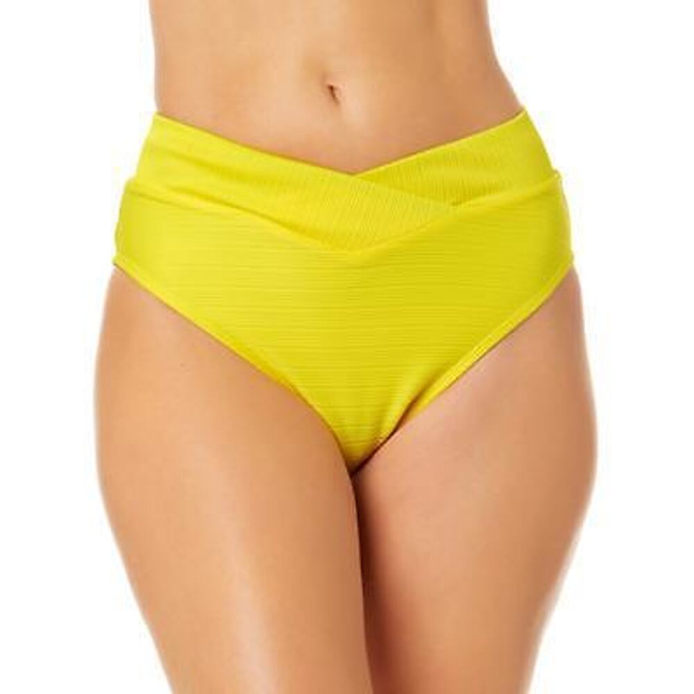Salt + Cove Junior's Yellow Mint Spark Variegated Ribbed Bikini Bottoms Size M